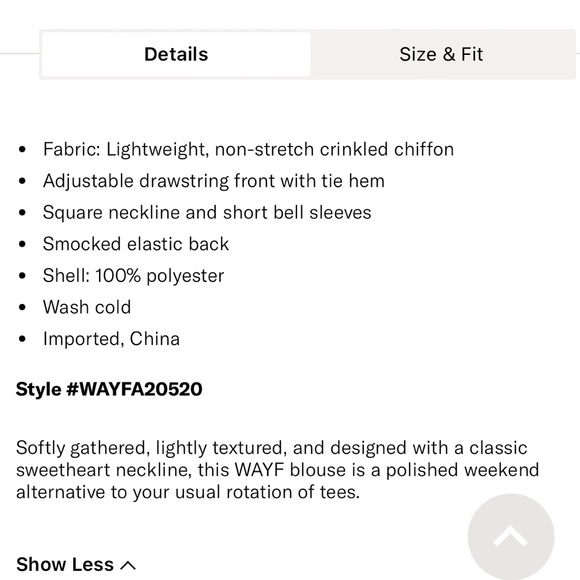 WAYF Gathered Top  *MAKE AN OFFER* - Picture 3 of 7